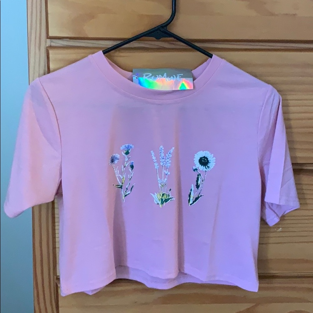 Romwe Flower Crop Top